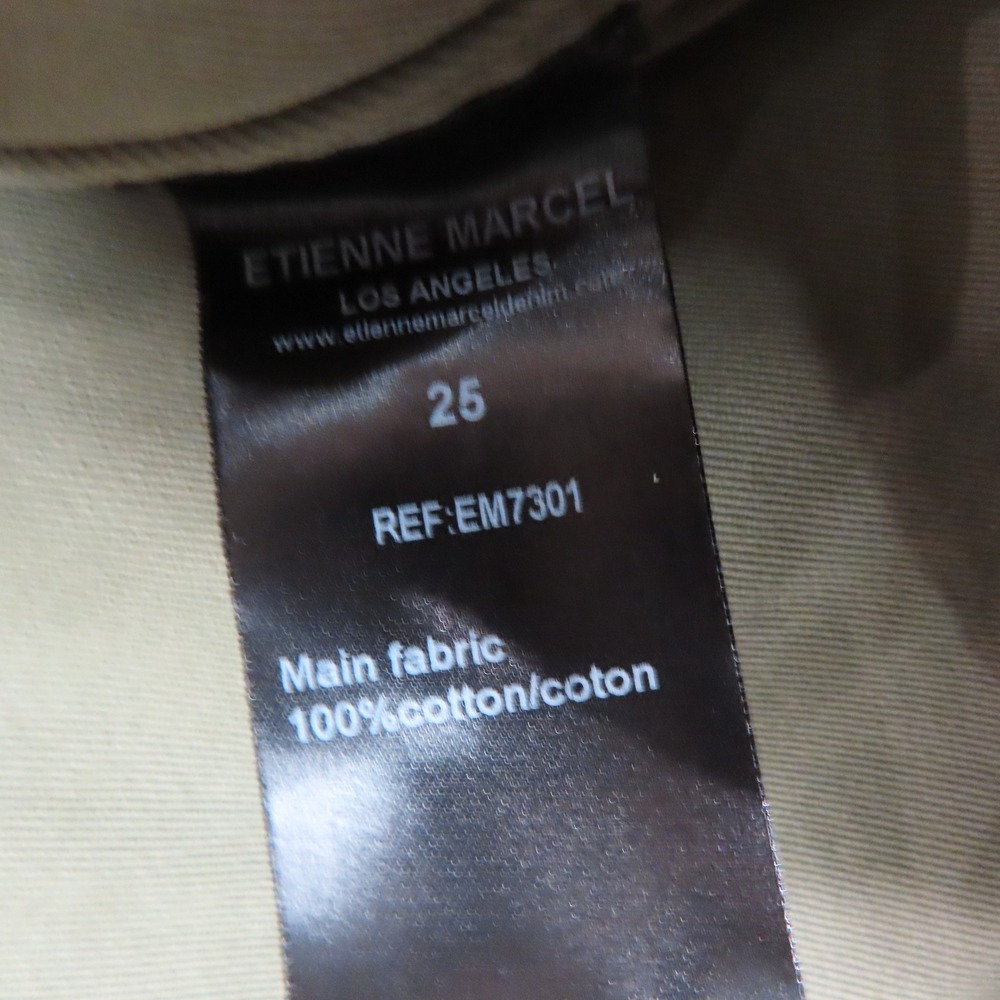 Etienne Marcel Drop Crotch Utility Pants Olive Green Distressed Cropped 25 Lux - Picture 14 of 16